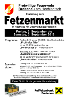 Plakat Fetzenmarkt 2016 - FF