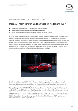 Mazda6 – Mehr Komfort und Fahrspaß im Modelljahr