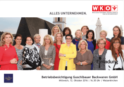 Einladung "Betriebsbesichtigung Guschlbauer Backwaren