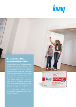 Knauf Rotband Pro. Haftet für feine Arbeit!