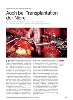 Auch bei Transplantation der Niere