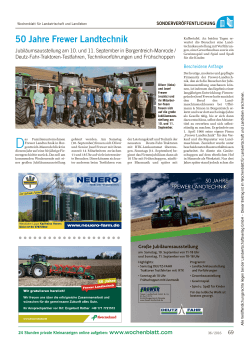 50 Jahre Frewer Landtechnik - Wochenblatt für Landwirtschaft
