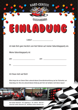 ich lade Dich ganz herzlich zum Kart fahren auf meiner