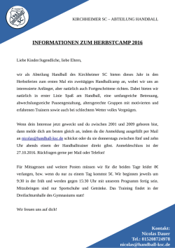 informationen zum herbstcamp 2016