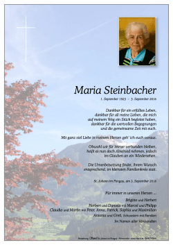 Maria Steinbacher - Bestattung Sterzl