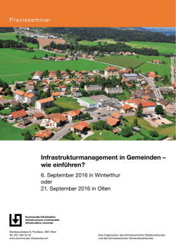 Infrastrukturmanagement in Gemeinden &ndash; wie einf&uuml;hren?