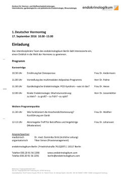 1. Deutscher Hormontag - Deutsche Gesellschaft für Endokrinologie