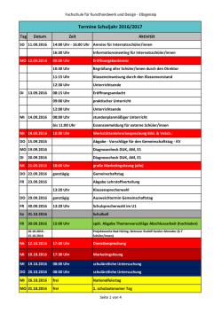 Termine - SCHNITZSCHULE