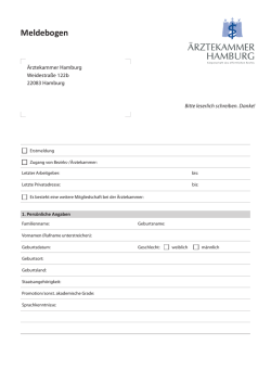 Meldebogen - Ärztekammer Hamburg