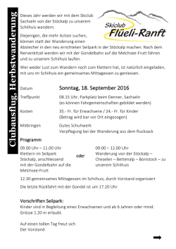 Herbstwanderung, Clubausflug 2016 - Skiclub Fl&uuml;eli