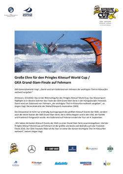 Gro&szlig;e Ehre f&uuml;r den Pringles Kitesurf World Cup / GKA Grand