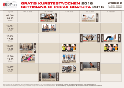 GRATIS KURSTESTWOCHEN 2016 SETTIMANA DI PROVA