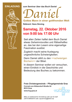 Samstag, 22. Oktober 2016 von 9:00 bis 17:00 Uhr