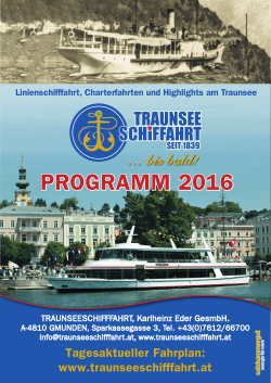 Sommerfahrplan 2016 - Traunseeschifffahrt Eder