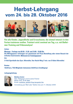 Herbstlehrgang 2016 - TT