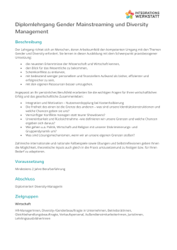 Diplomlehrgang Gender Mainstreaming und Diversity Management