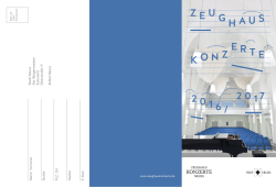 Programmbroschüre Zeughaus-Konzerte 2016/2017