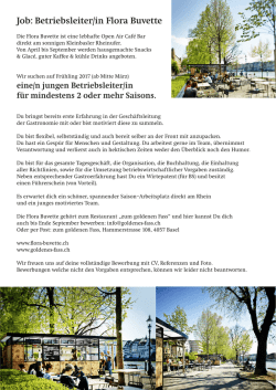 Job: Betriebsleiter/in Flora Buvette