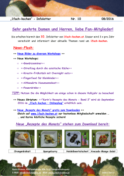 1fach-kochen - Infoletter 09 2016