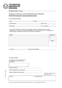 INF-PM-FPA Profilmodul Forschungsprojekt Anwendung