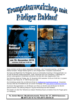 Einladung zum Workshop: Trompetencoaching mit Rüdiger Baldauf