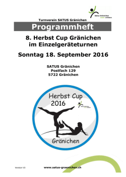 Herbstcup 2016 Programmheft
