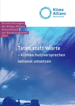 Forderungspapier zur Bundestagswahl 2017 der Klima