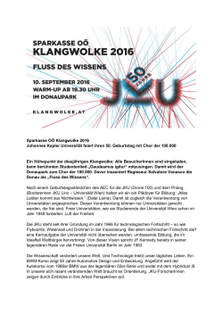 Sparkasse OÖ Klangwolke 2016 Johannes Kepler Universität feiert