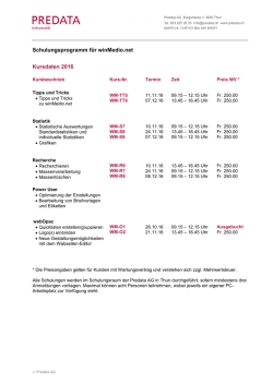 Schulungsprogramm: winMedio.net