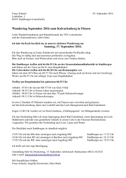 Wandertag September 2016 zum Kalvarienberg