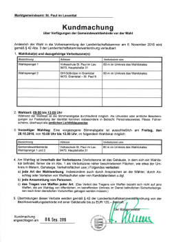 Landwirtschaftskammerwahl - Marktgemeinde Sankt Paul