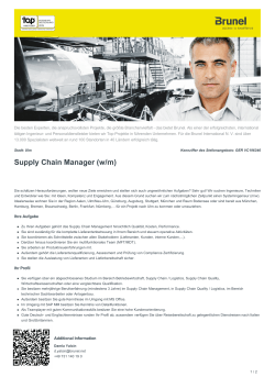 Supply Chain Manager Job in Ulm