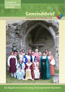 Gemeindebrief - Evangelische Kirchengemeinde Naunheim