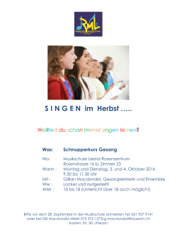 SINGEN im Herbst - Regionale Musikschule Liestal