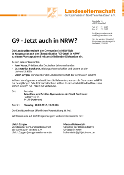 G9 - Jetzt auch in NRW?