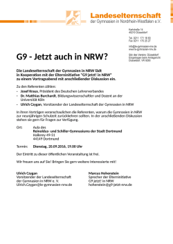 G9 - Jetzt auch in NRW?