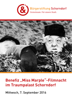 Benefiz „Miss Marple“-Filmnacht im Traumpalast Schorndorf