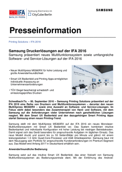 Samsung Druckerlösungen auf der IFA 2016