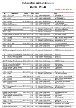 Hallenspielplan Bov - HSG Plesse