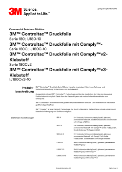 Produktinformation 3M™ Controltac™ Druckfolie Serie 180
