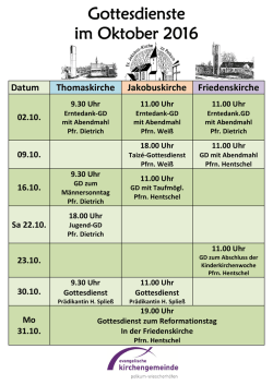 Gottesdiensten in der Gemeinde