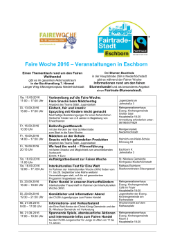 Faire Woche 2016 – Veranstaltungen in Eschborn