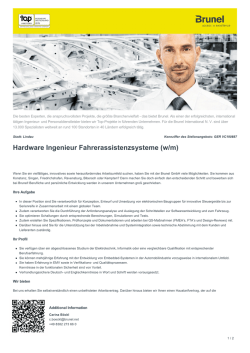 Hardware Ingenieur Fahrerassistenzsysteme Job in Lindau