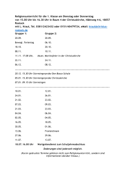 Religionsunterricht in der Christusgemeinde: 1. Klasse