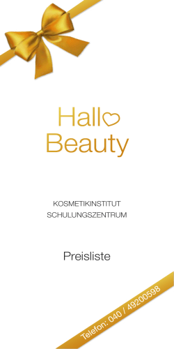Preisliste - Hallo Beauty
