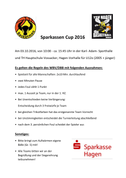 Sparkassen Cup 2016 - TSV Hagen 1860 - Damen