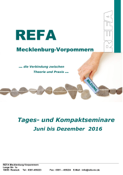 Lesen Sie weiter - REFA Landesverband Mecklenburg Vorpommern