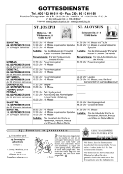 gottesdienste - St. Aloysius