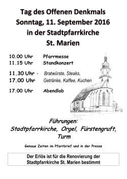 Führungen: Stadtpfarrkirche, Orgel, Fürstengruft, Turm