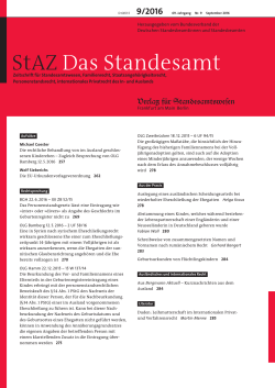 9/2016 - Verlag für Standesamtswesen